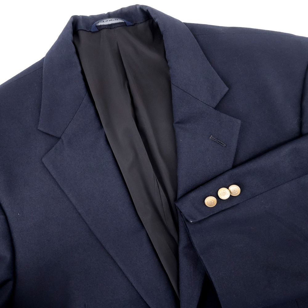 Brooks Brothers Gold Crest Button Blazer Navy Blue Long Sleeve Mens 42 Reg